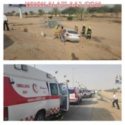 شرطة الأحمر تحبط تهريب (١٢) مخالفاً بينهم وفاة وإصابات