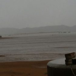 بالصور موجة غبار على الأحمر بتجاه الأفلاج وامطار متوسطة على الطوال والهمجة