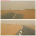 الرمال الزاحفة تغطي طريق مريصيص الطوال