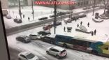 بالفيديو شاهد ماذا حدث في مونتريال بكندا مع بداية موسم الثلوج
