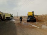 تصرف بطولي لسائق شاحنة بعد اندلاع حريق بها جنوب الأفلاج