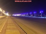 شاهد : إضاءة  الـ LED تُنير مدخل الأفلاج الشمالي